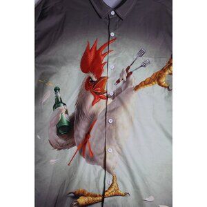 Hardaddy Grillin Chicken Button Down Casual Shirt Mens XL‎